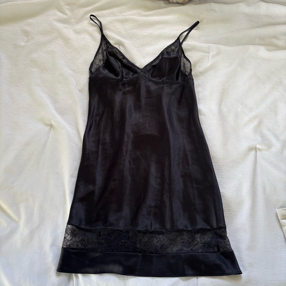 medium Victoria’s secret black lace slip dress